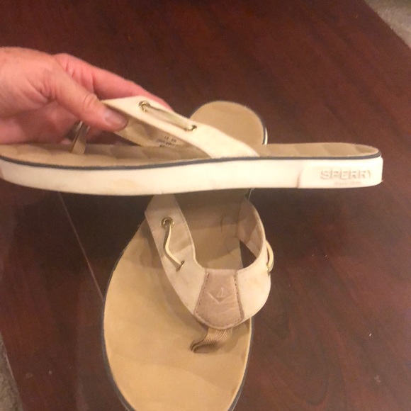 Speedy 9 Leather and Canvas Flip Flops ‘Adriatic’ - Picture 2 of 5